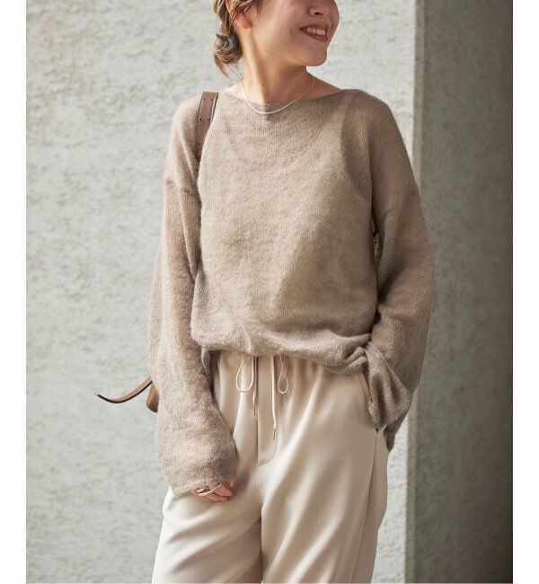 Spick and Span「《追加》ルーズモヘヤミックスボートネックニット」|ニット・セーター|