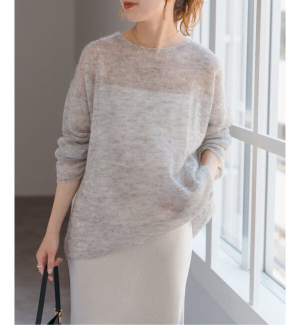 Spick and Span「《追加》ルーズモヘヤミックスボートネックニット」|ニット・セーター|