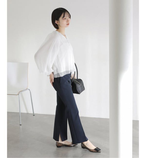  「《予約》【洗える】2wayチュールプリーツブラウス」|シャツ・ブラウス|