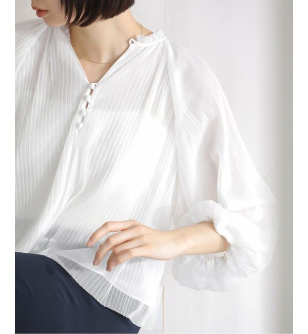  「《予約》【洗える】2wayチュールプリーツブラウス」|シャツ・ブラウス|