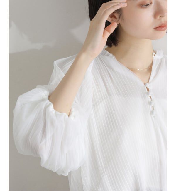  「《予約》【洗える】2wayチュールプリーツブラウス」|シャツ・ブラウス|