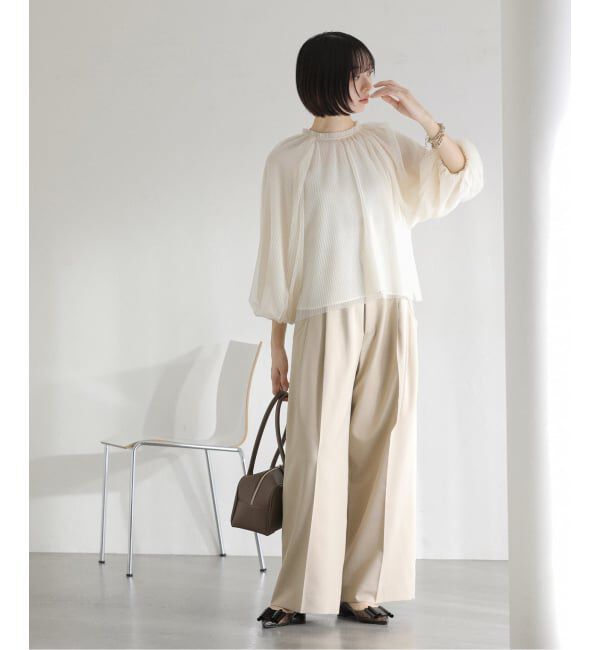  「《予約》【洗える】2wayチュールプリーツブラウス」|シャツ・ブラウス|