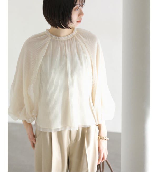  「《予約》【洗える】2wayチュールプリーツブラウス」|シャツ・ブラウス|