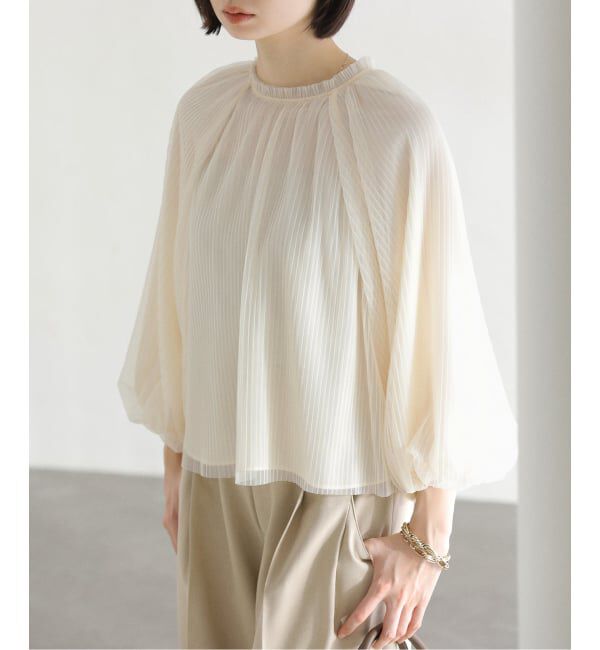  「《予約》【洗える】2wayチュールプリーツブラウス」|シャツ・ブラウス|