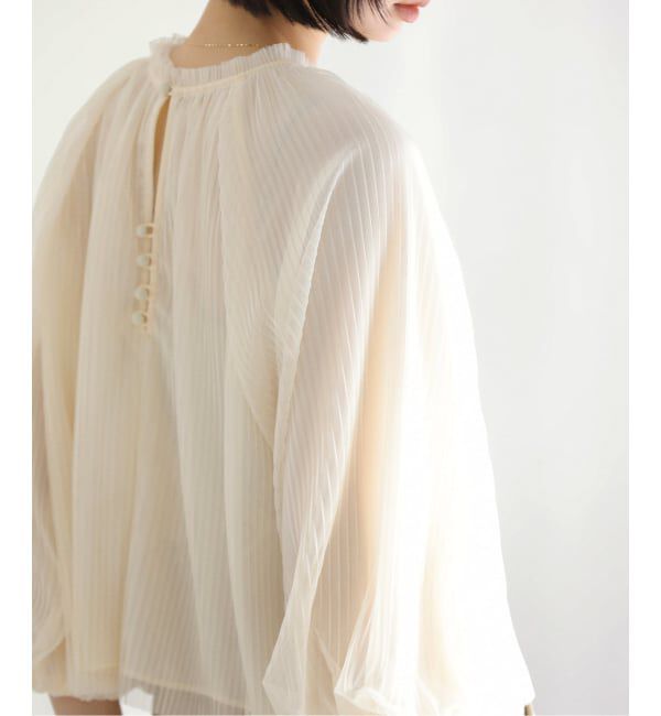  「《予約》【洗える】2wayチュールプリーツブラウス」|シャツ・ブラウス|