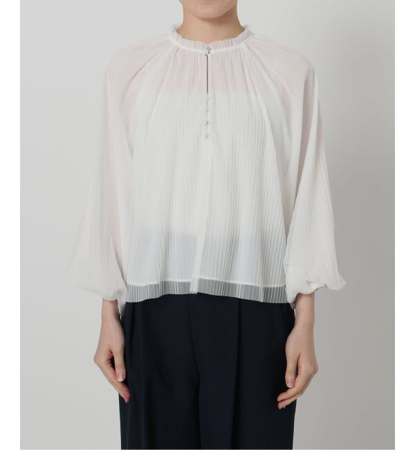  「《予約》【洗える】2wayチュールプリーツブラウス」|シャツ・ブラウス|