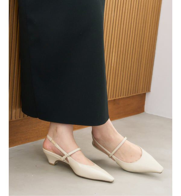  「《予約》3.5cmフレンチスクエアスリングバック」|パンプス|ナチュラル