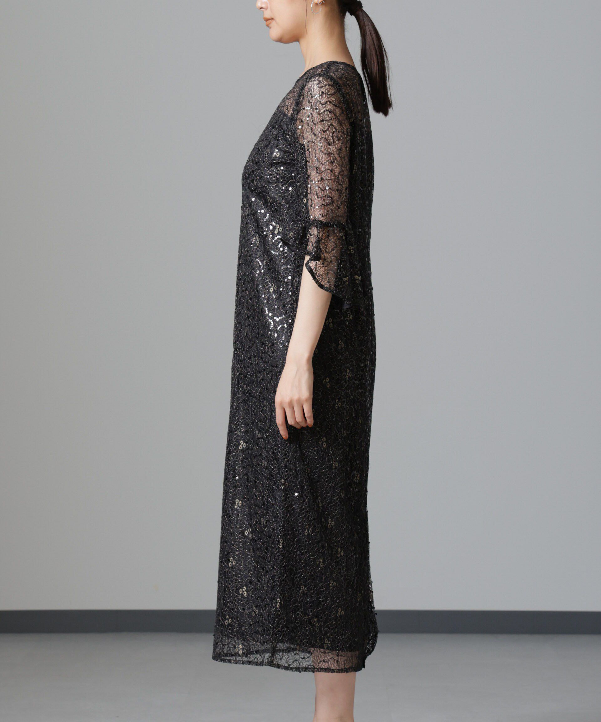 nano･universe「troisiemechaco/SPANGLE LACE ワンピース」|ワンピース|