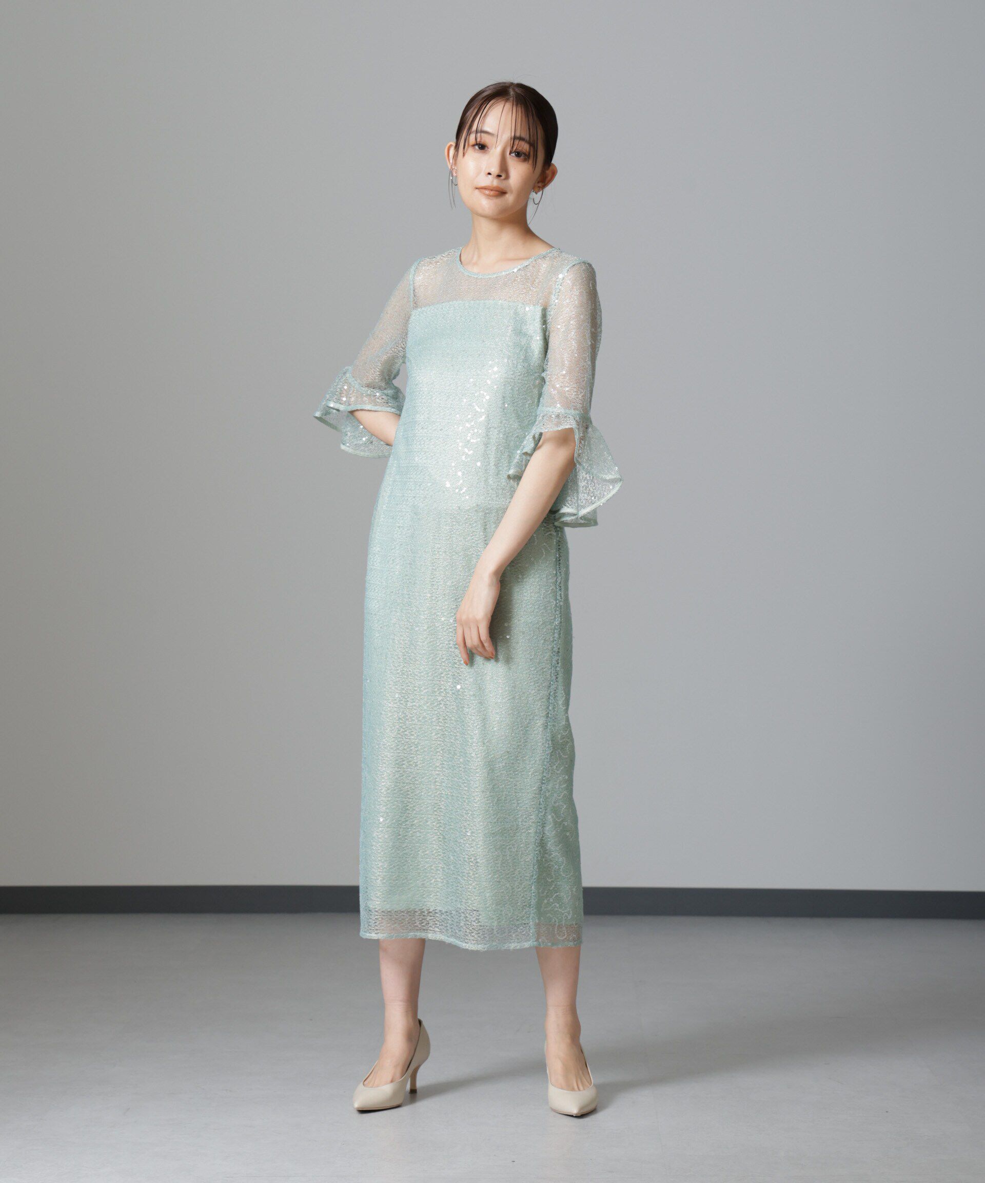 nano･universe「troisiemechaco/SPANGLE LACE ワンピース」|ワンピース|