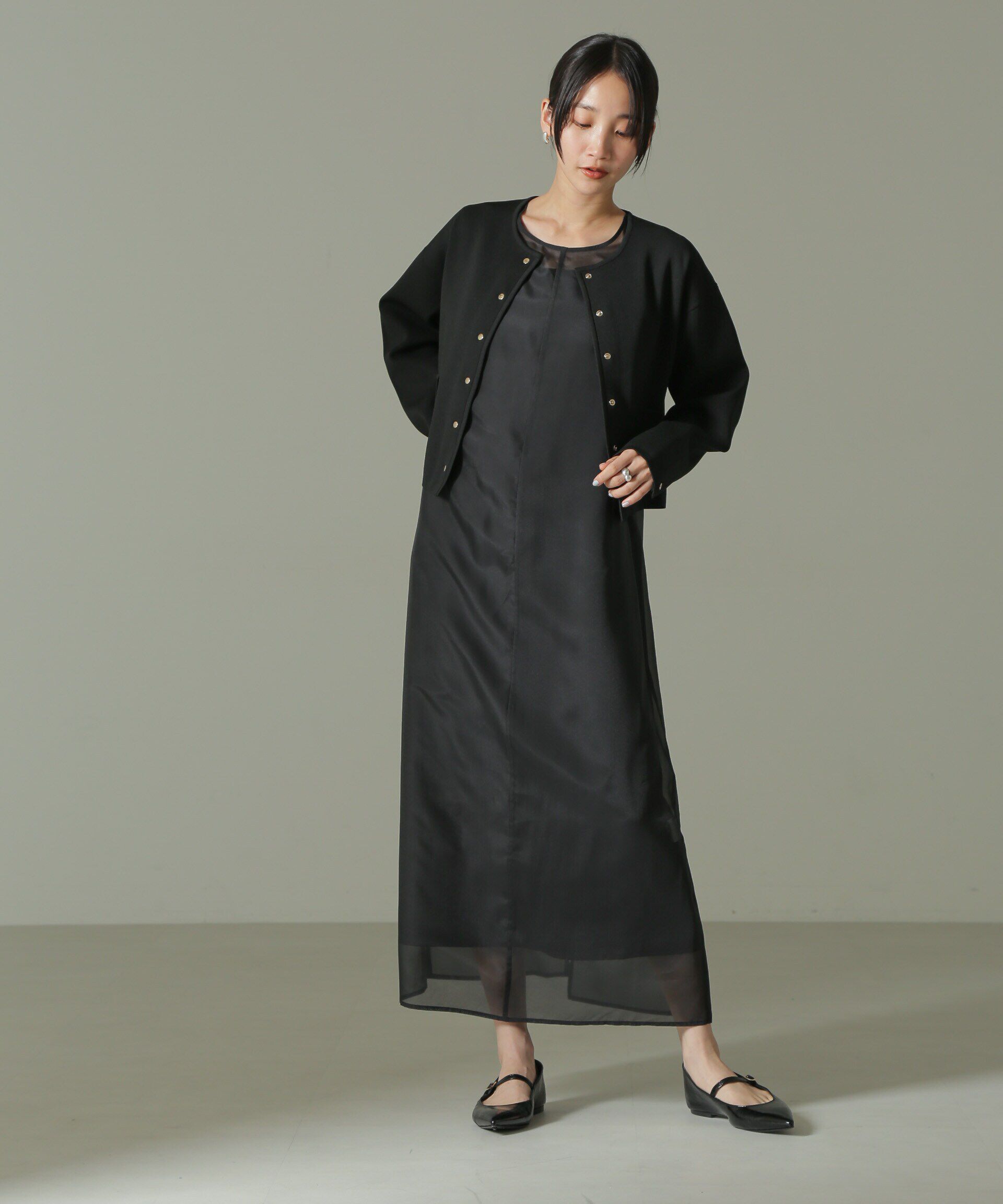 nano･universe「シアードレス&キャミソールワンピースセット」|ワンピース|