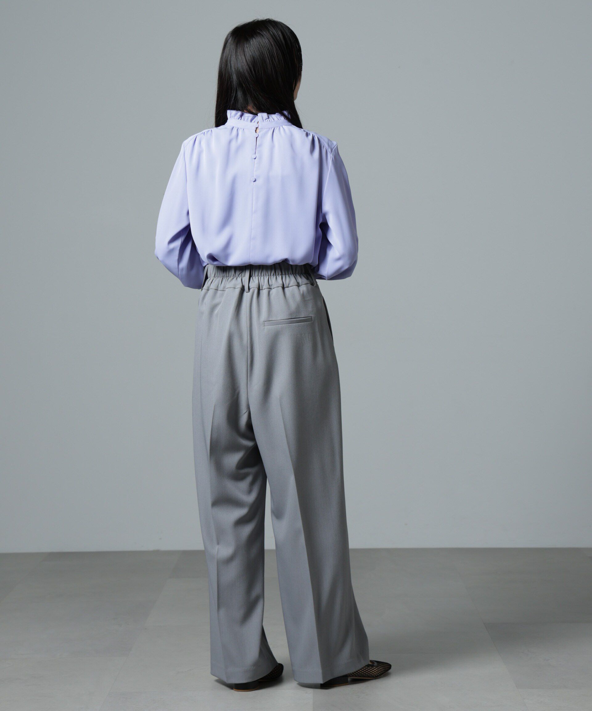 nano･universe「ハイウエスト2タックワイドパンツ」|チノ|