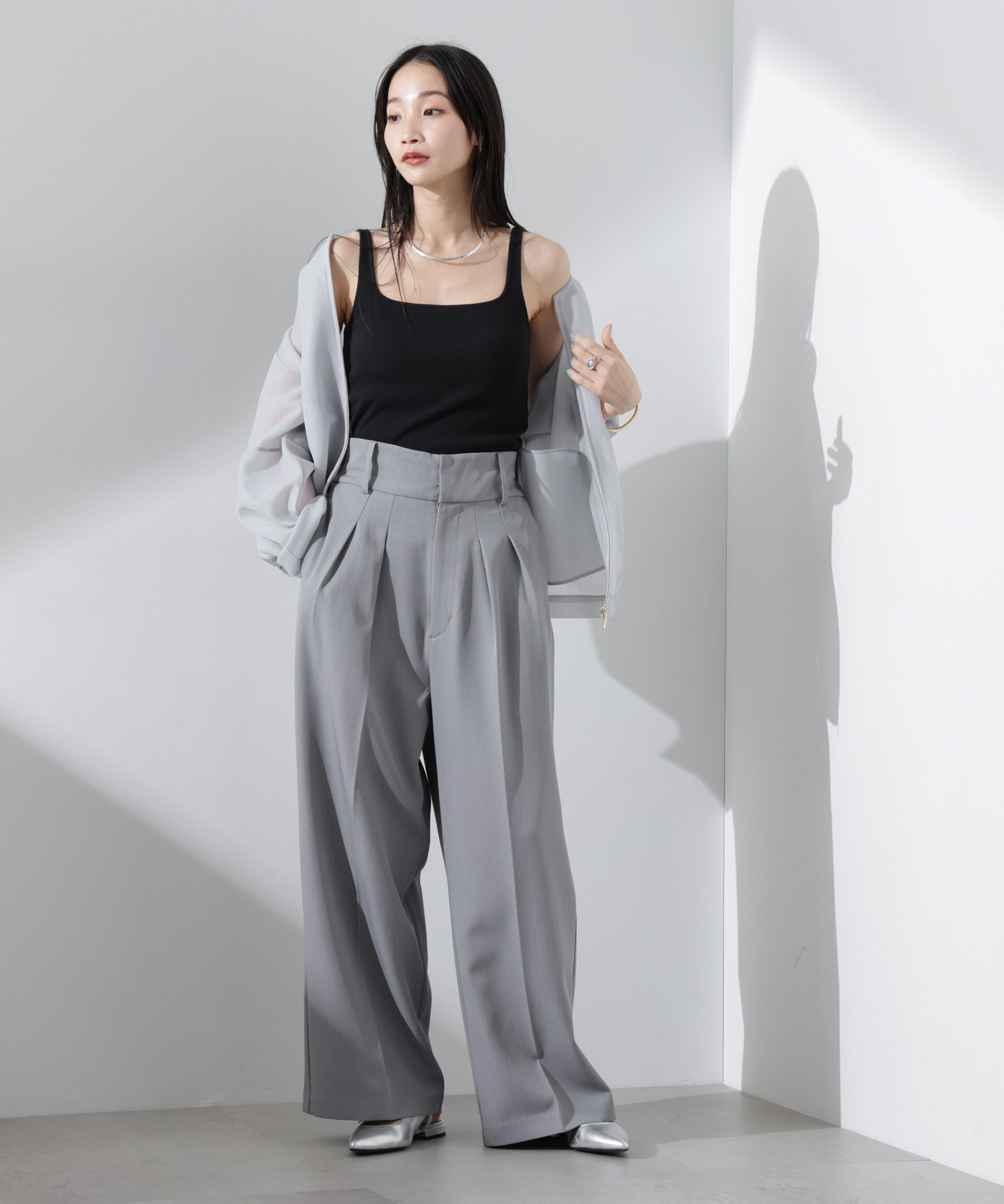 nano･universe「抗菌防臭リブカップ付きタンクトップ」|Tシャツ・カットソー|