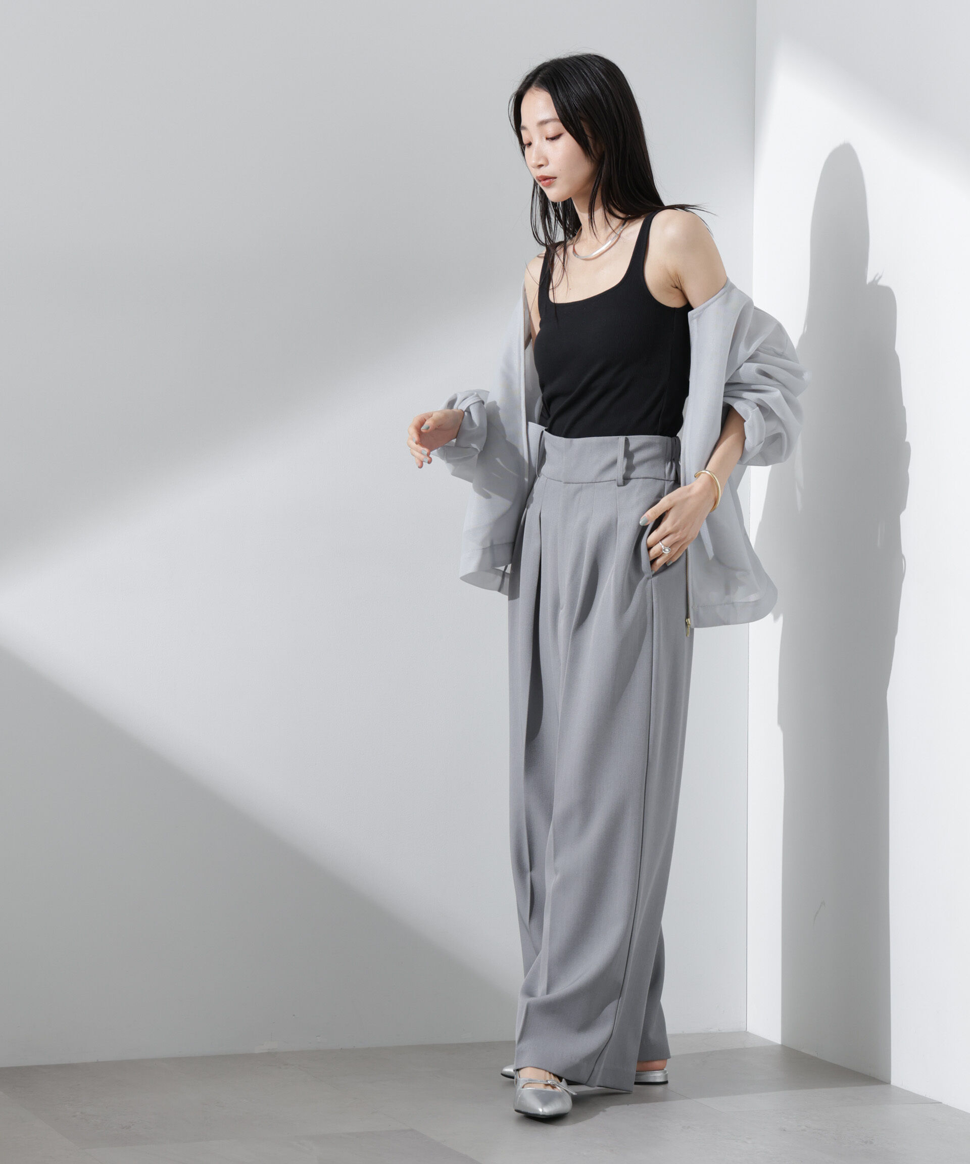 nano･universe「抗菌防臭リブカップ付きタンクトップ」|Tシャツ・カットソー|