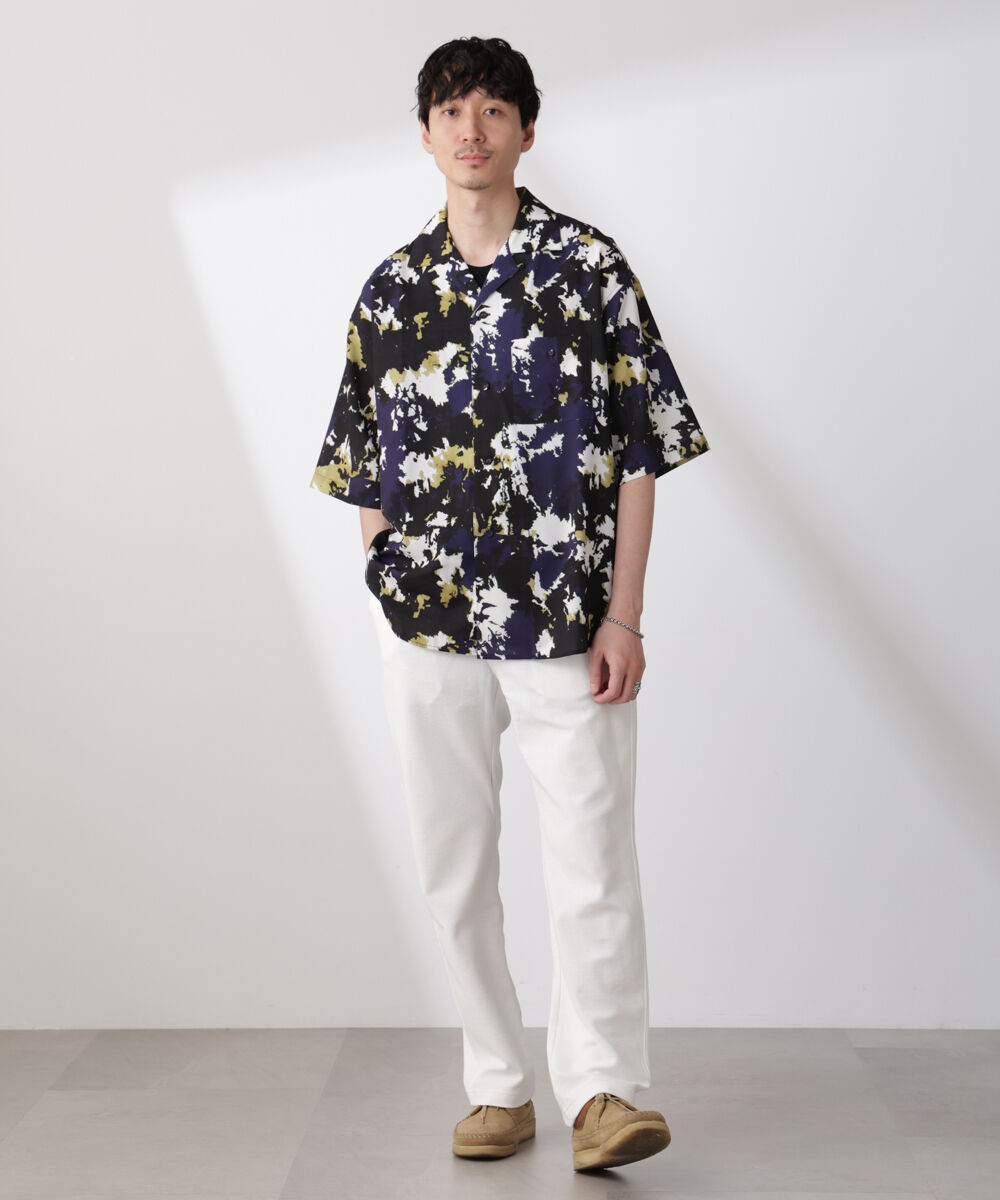 nano･universe「ペイント風オープンカラーシャツ」|シャツ・ブラウス|