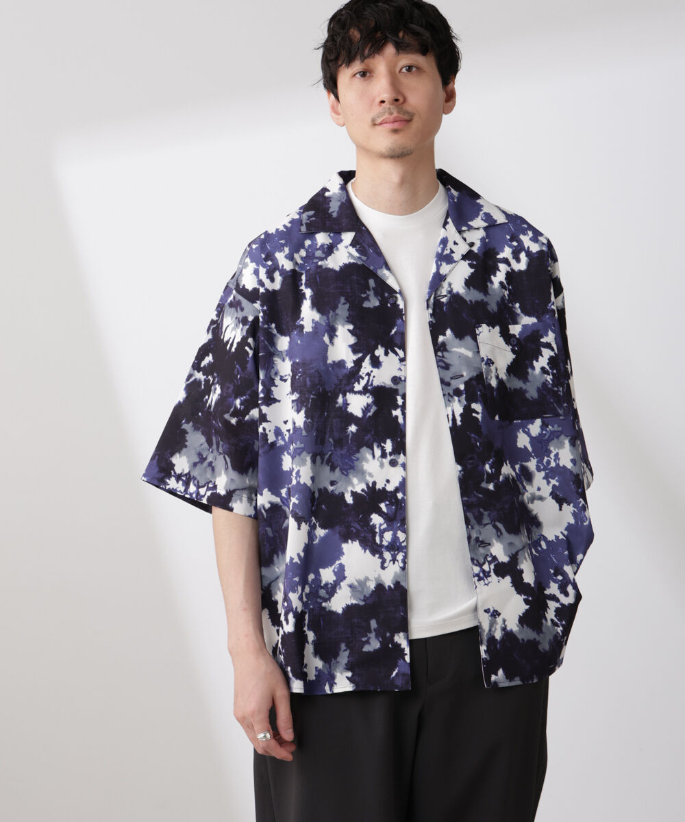 nano･universe「ペイント風オープンカラーシャツ」|シャツ・ブラウス|