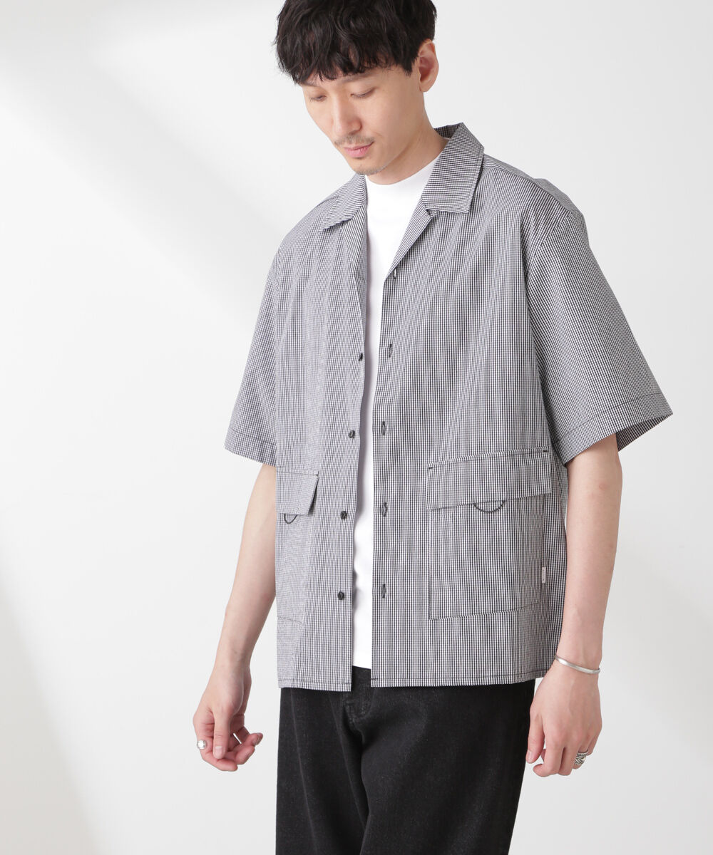 nano･universe「「NJ/CLUB」 マイクロギンガムチェックシャツ 半袖」|シャツ・ブラウス|
