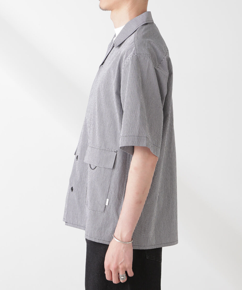 nano･universe「「NJ/CLUB」 マイクロギンガムチェックシャツ 半袖」|シャツ・ブラウス|
