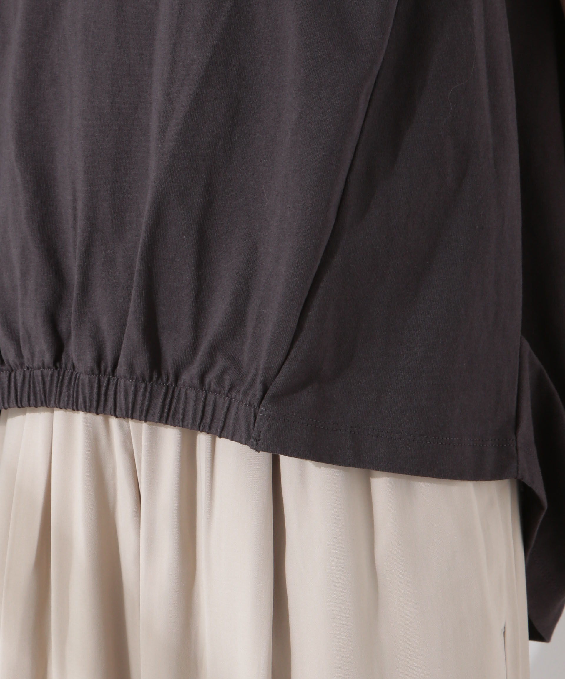 nano･universe「ドライタッチ天竺フロントギャザーヘムノースリーブトップス」|Tシャツ・カットソー|