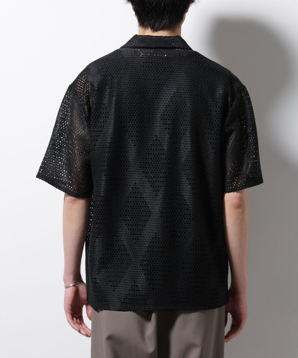 nano･universe「ダイヤレース オープンカラーシャツ」|シャツ・ブラウス|