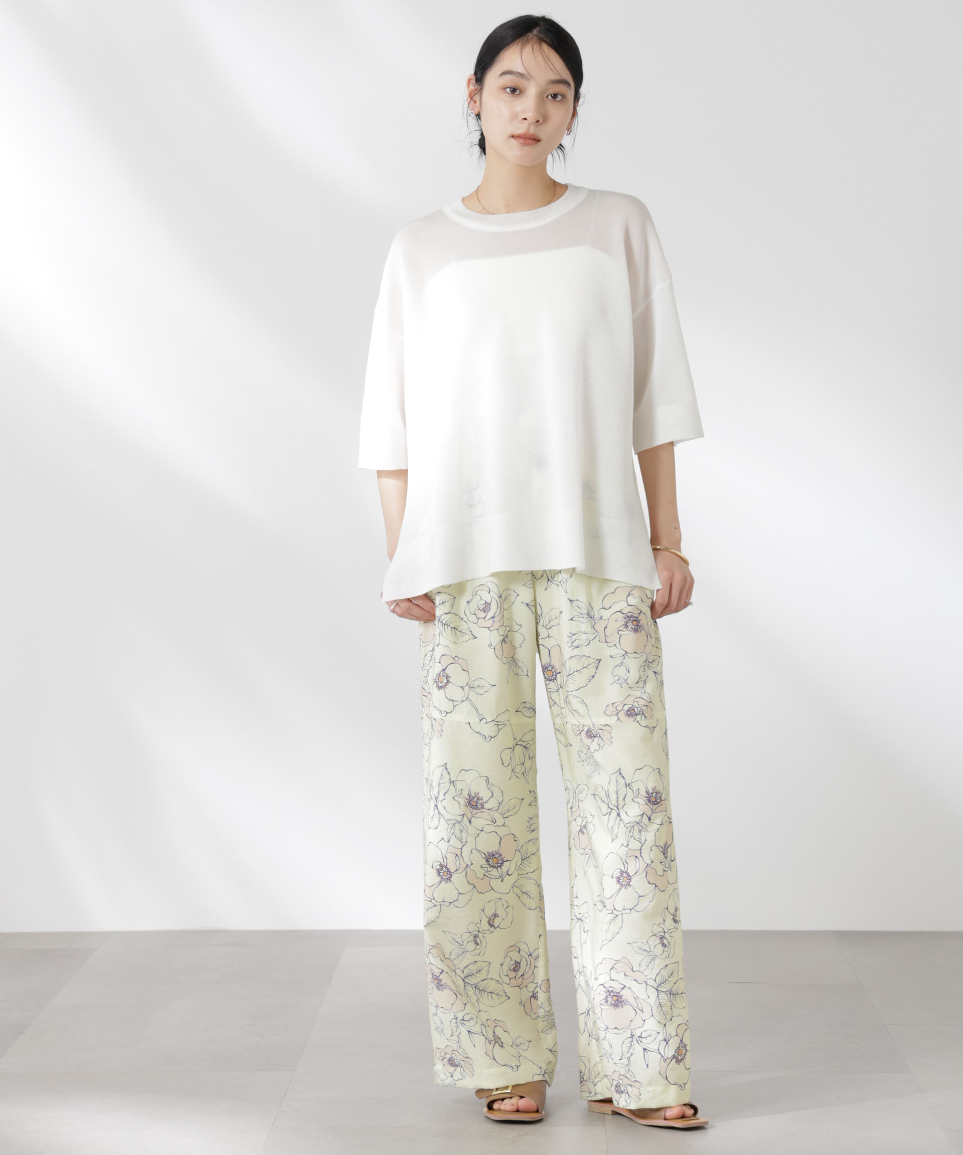 nano･universe「リラックスワイドパンツ」|チノ|