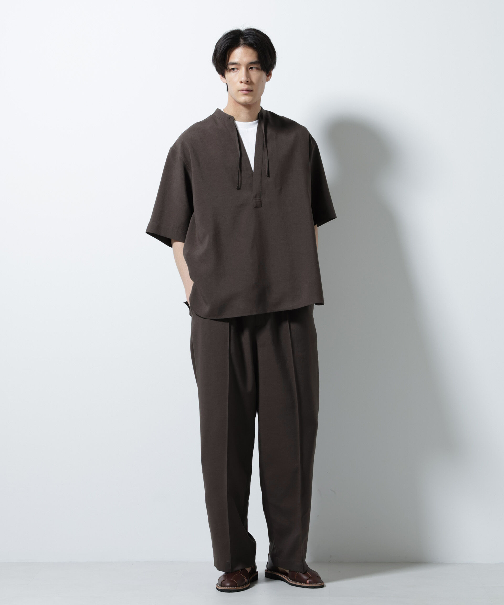 nano･universe「メランジドライプルオーバーシャツ（セットアップ可）」|シャツ・ブラウス|