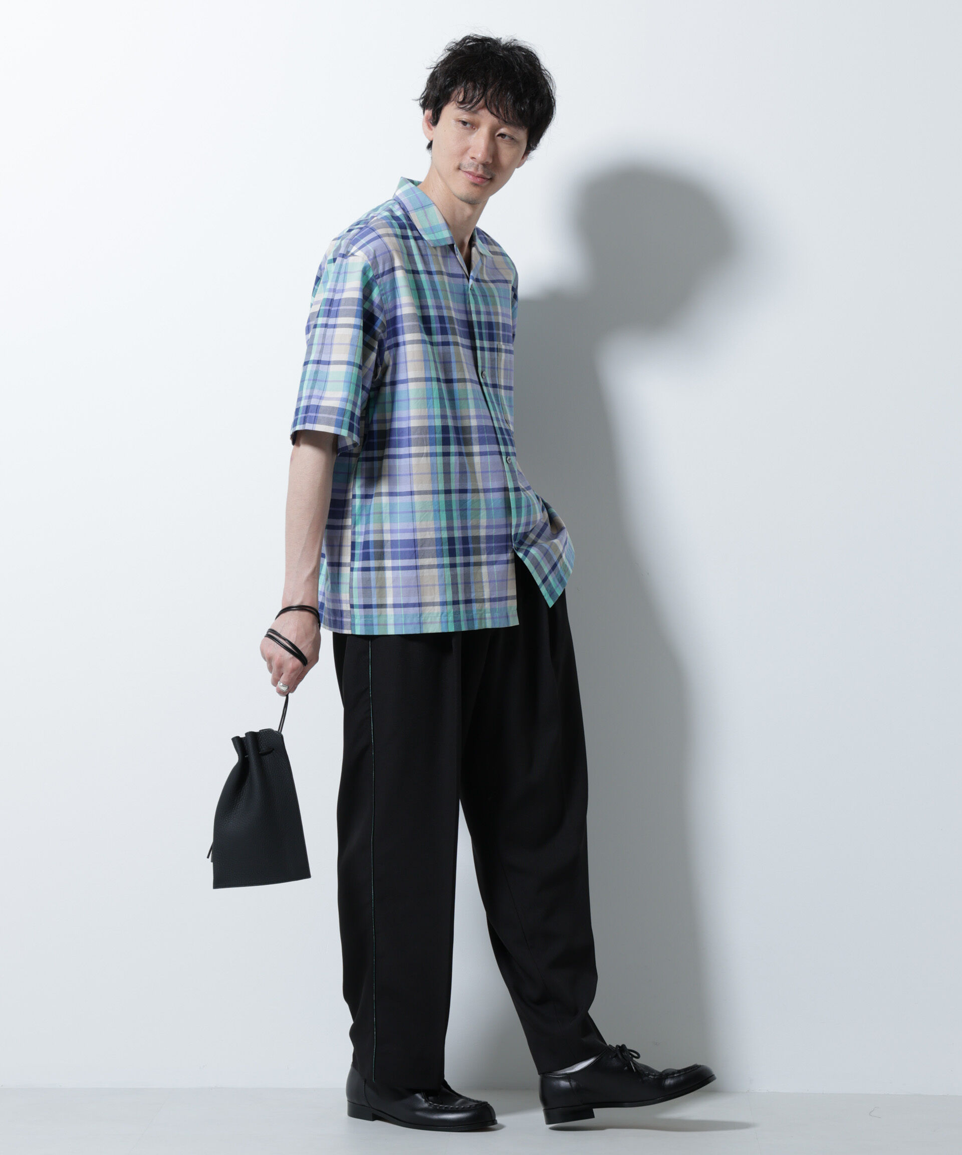 nano･universe「Fabric by INDIA オールドライクマドラスチェックシャツ 半袖」|シャツ・ブラウス|