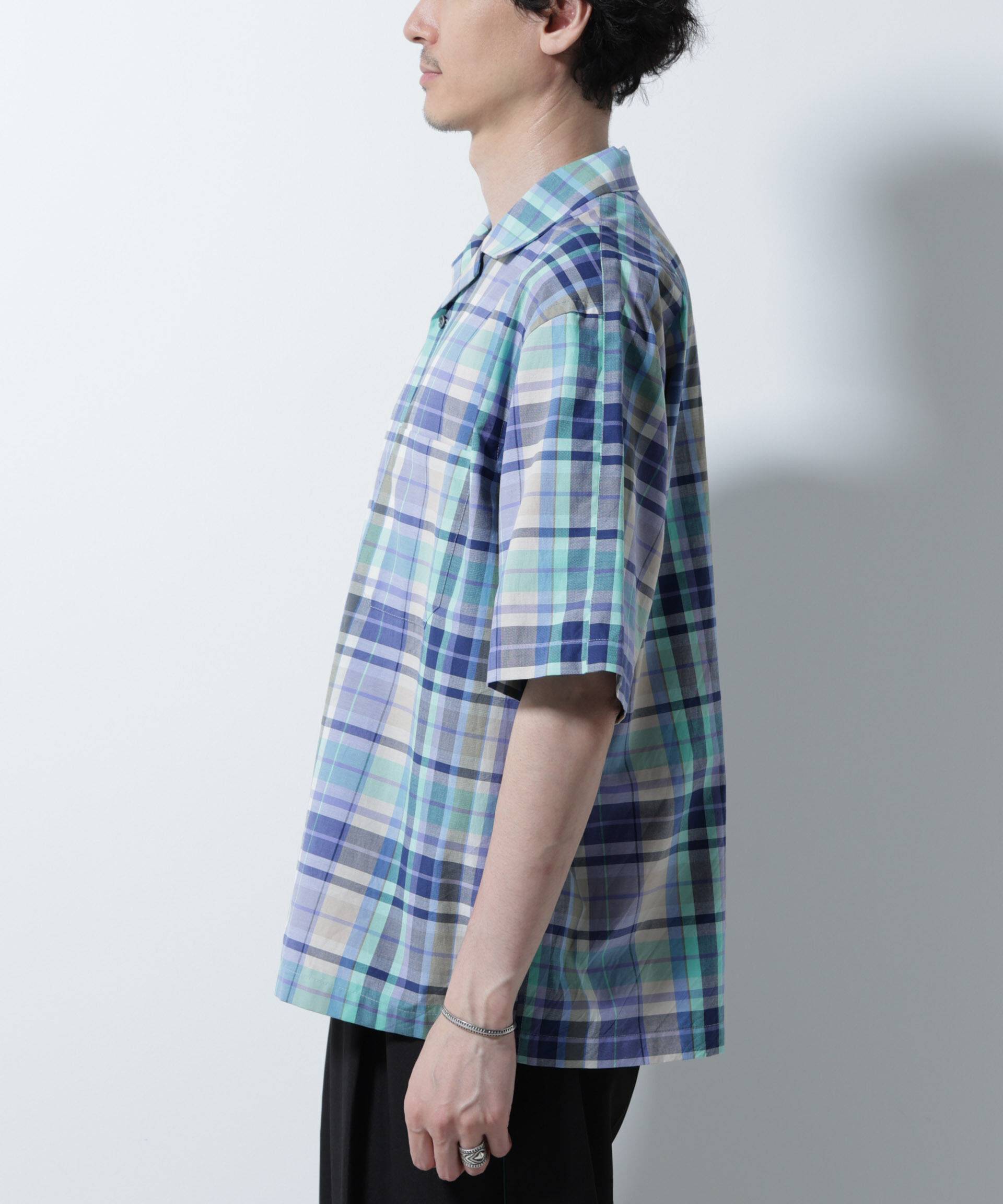 nano･universe「Fabric by INDIA オールドライクマドラスチェックシャツ 半袖」|シャツ・ブラウス|