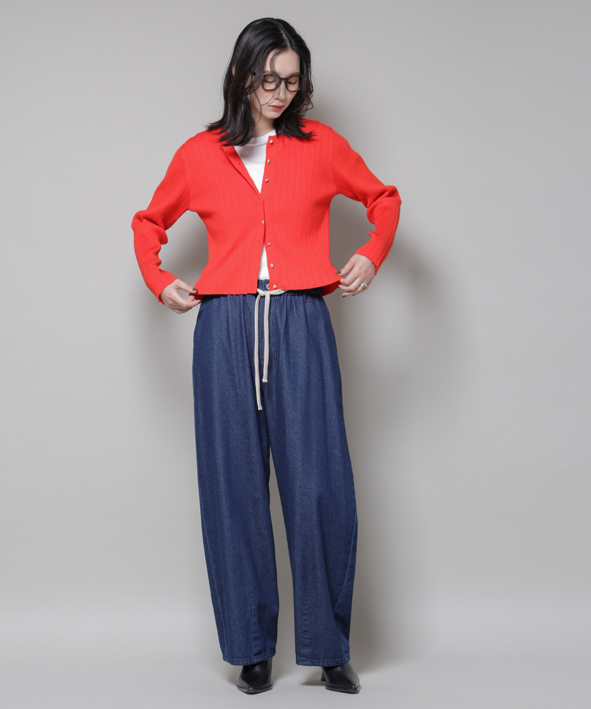 nano･universe「ドロストデニムパンツ(セットアップ可)」|チノ|