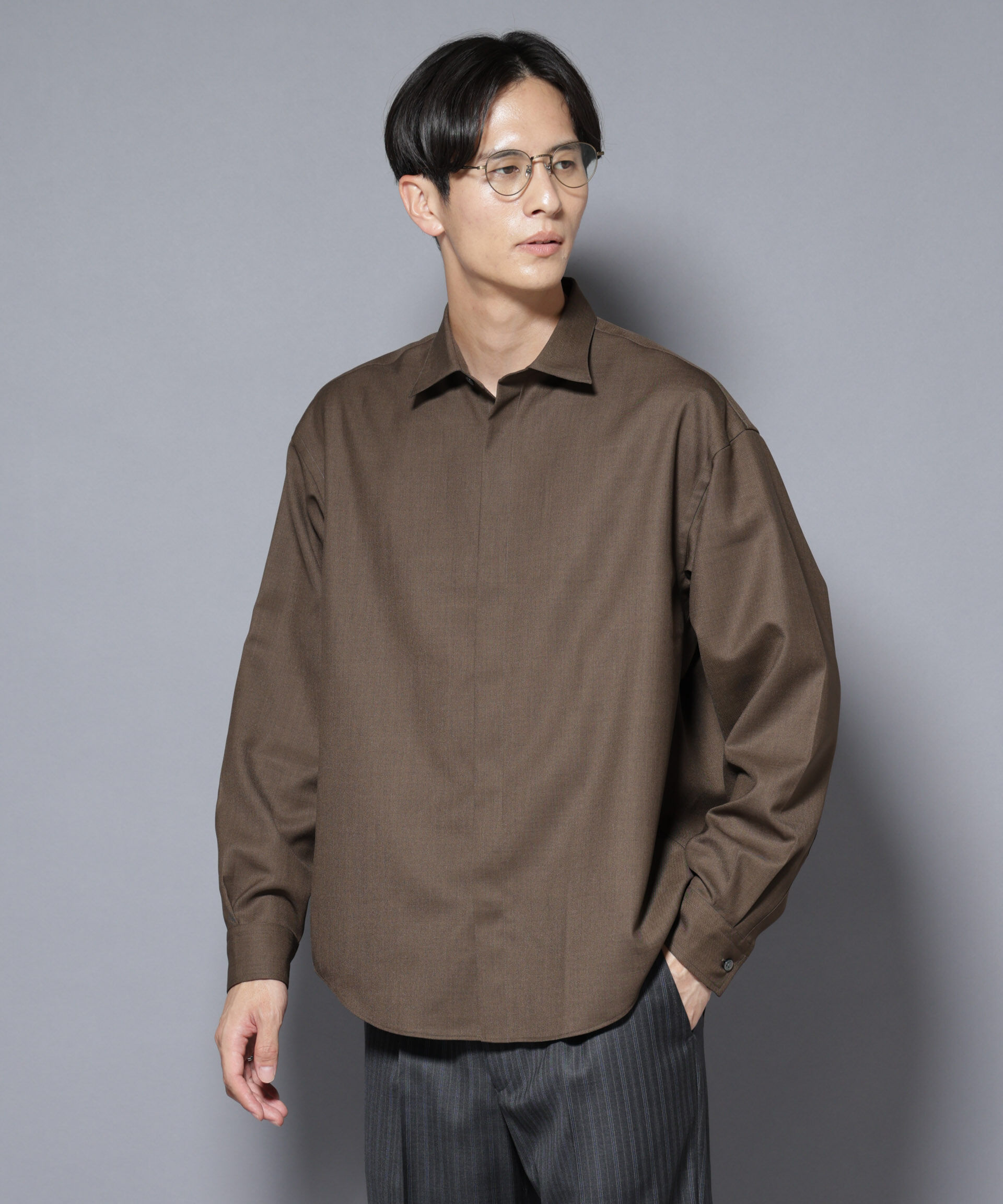 nano･universe「｢Gavante｣ ドライギャバレギュラーカラーシャツ」|シャツ・ブラウス|