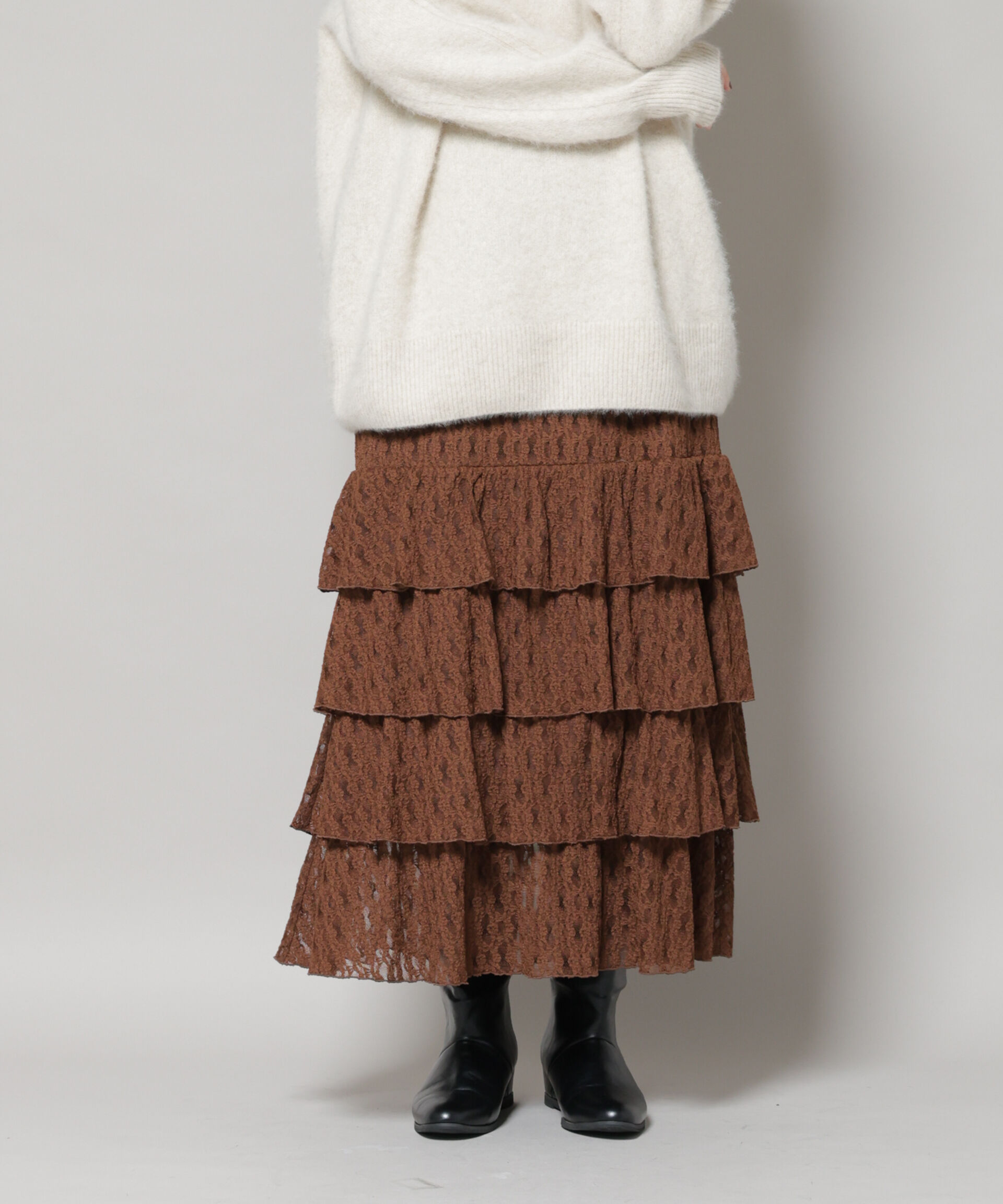 nano･universe「ティアードフリルレーススカート」|スカート|