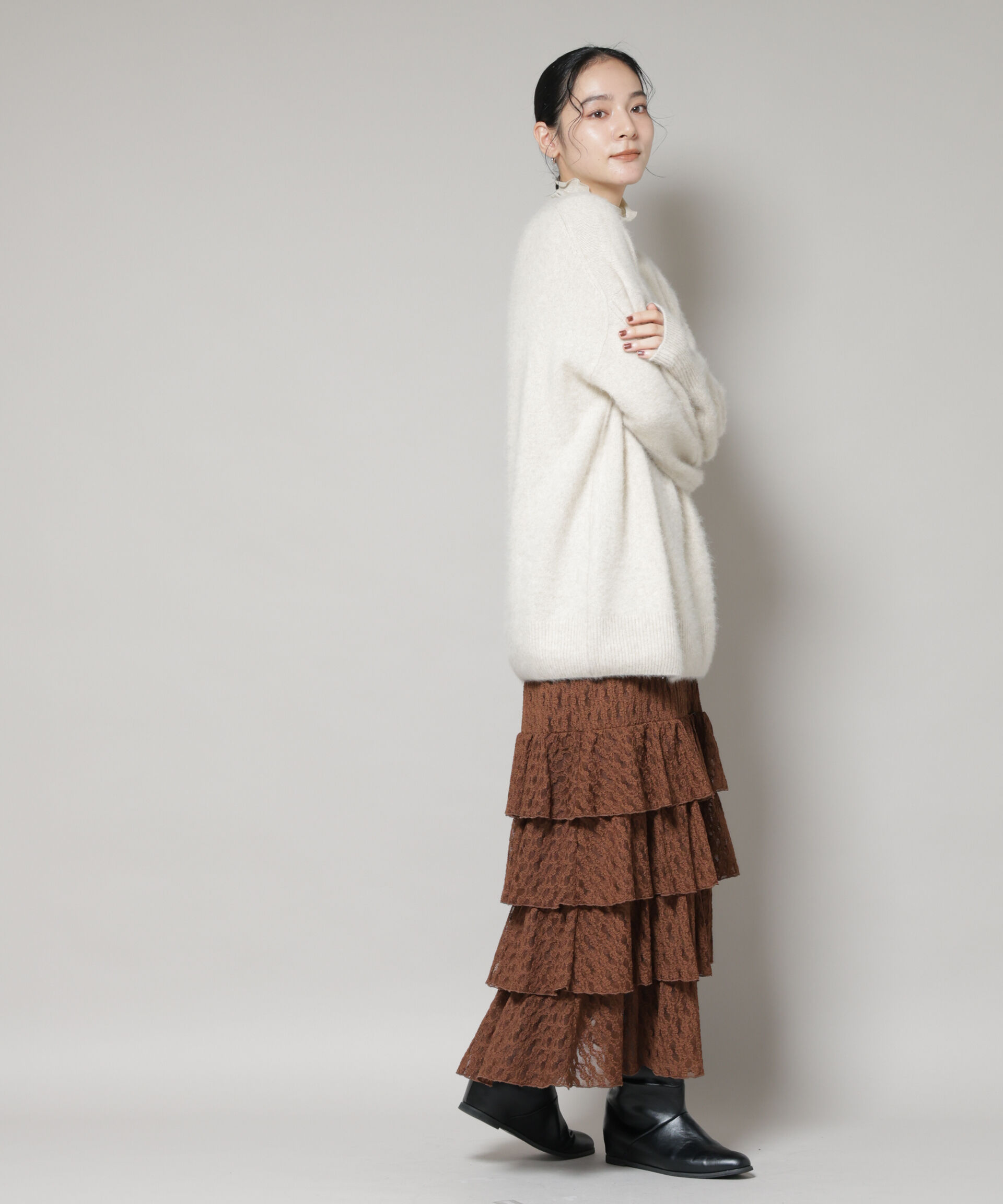 nano･universe「ティアードフリルレーススカート」|スカート|