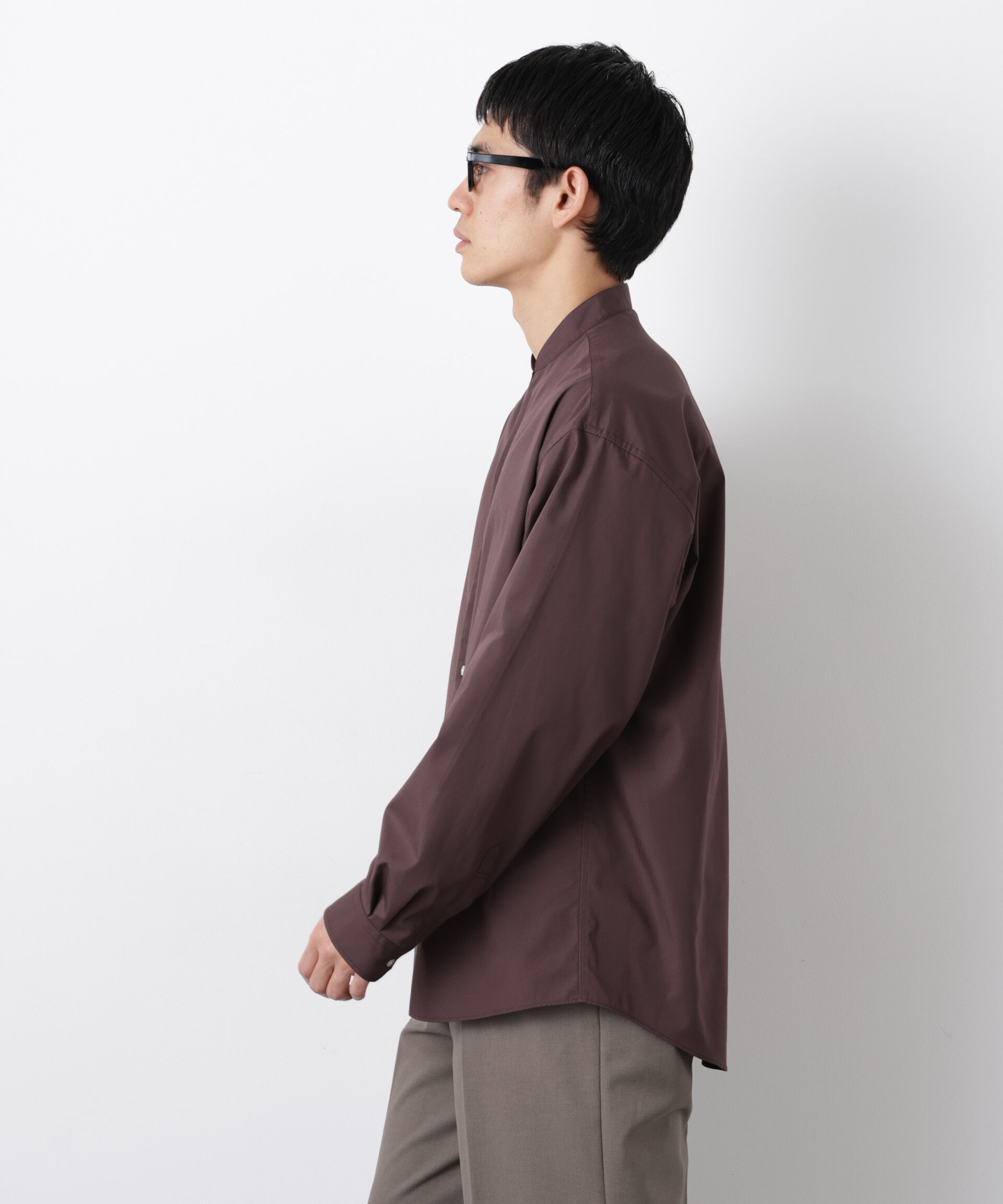 nano･universe「「大人のワイドシャツ」バンドカラー 長袖」|シャツ・ブラウス|