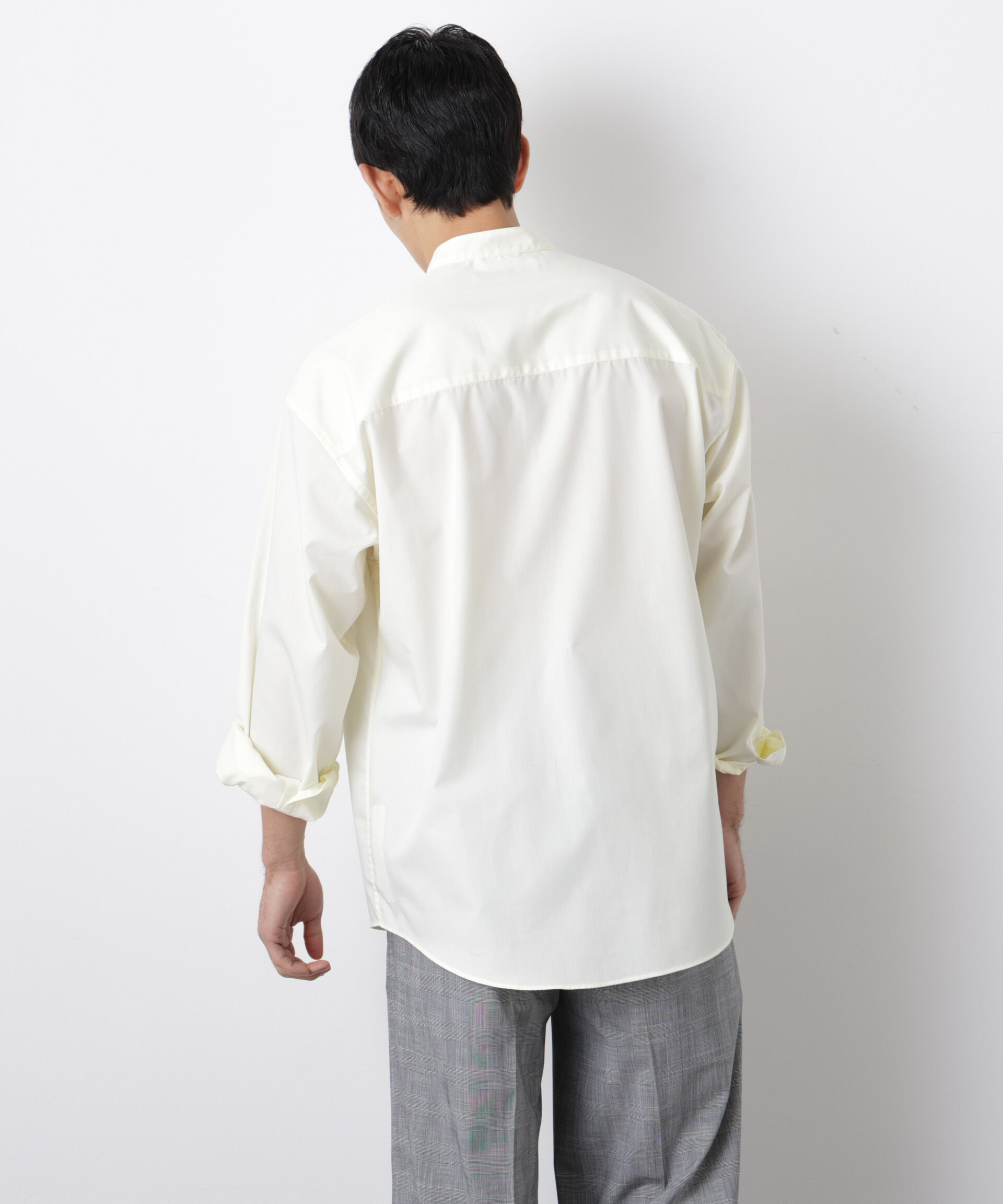 nano･universe「「大人のワイドシャツ」バンドカラー 長袖」|シャツ・ブラウス|