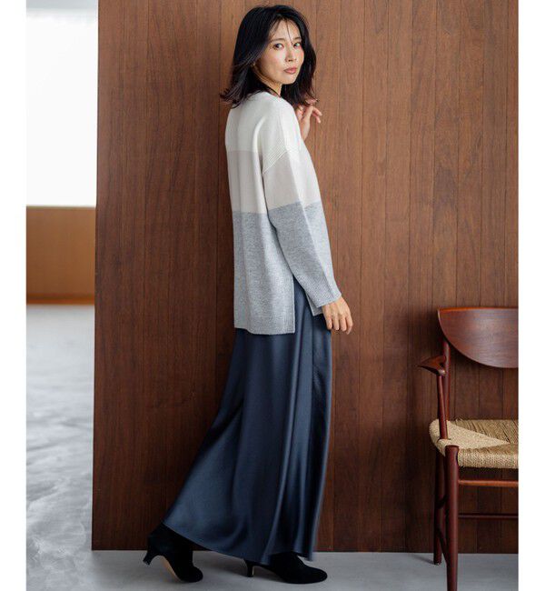 23区「【洗える】ウールカシミヤ カラーブロック ニット」|ニット・セーター|