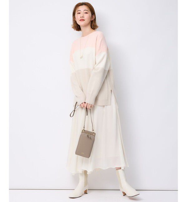 23区「【洗える】ウールカシミヤ カラーブロック ニット」|ニット・セーター|