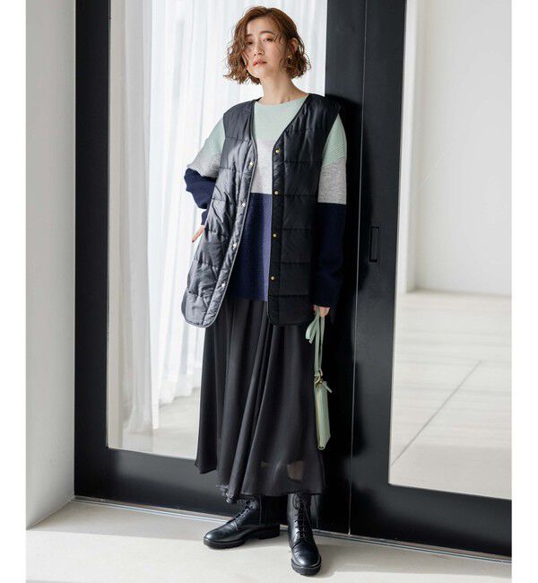 23区「【洗える】ウールカシミヤ カラーブロック ニット」|ニット・セーター|