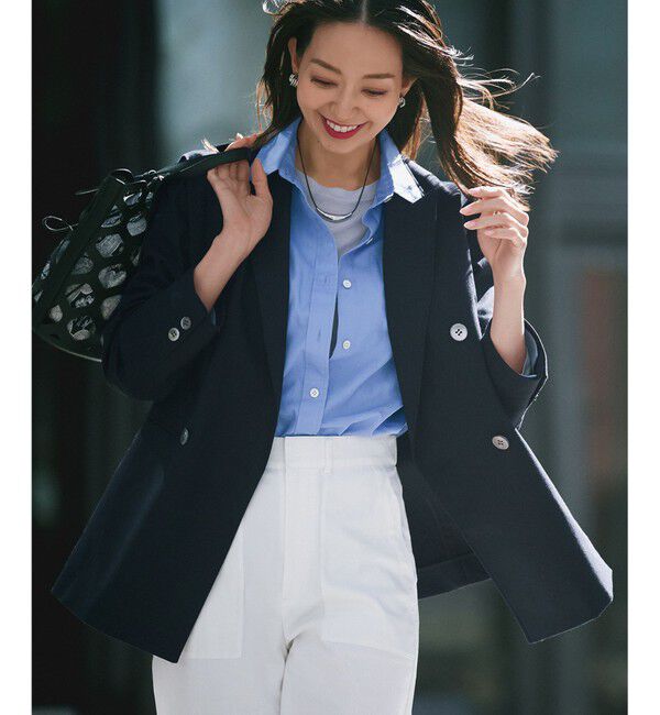 23区「【セットアップ対応】スラブツイードストレッチ ジャケット」|テーラードジャケット|ネイビー系