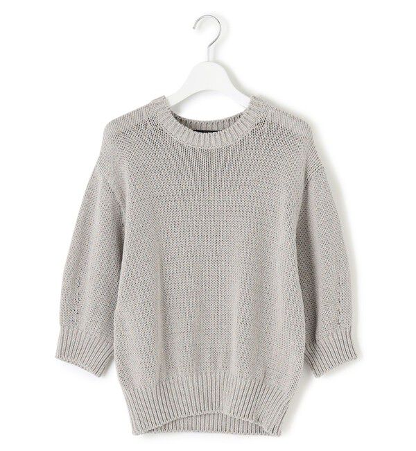 23区「【洗える】ルレックスバルキー5分袖 ラメ ニット」|ニット・セーター|