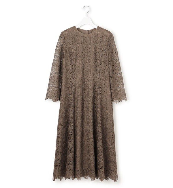 23区「【APPLAUDIR】Brocheリボンブーケレース ドレス」|ドレス|ブラウン系