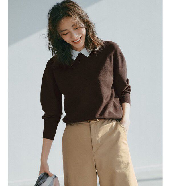 23区「【一部先行予約/WEB&一部店舗限定】バイカラーデザイン 2WAY ニット」|ニット・セーター|ﾀﾞｰｸﾌﾞ