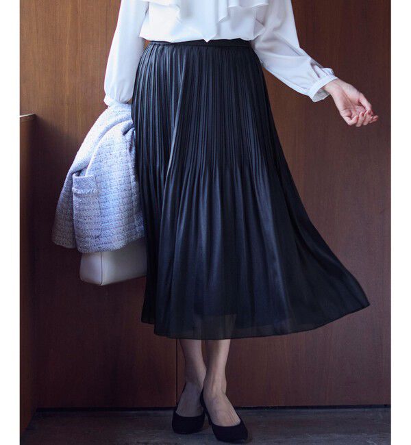 ANY SIS「【洗える】シャイニープリーツ スカート」|スカート|ネイビー
