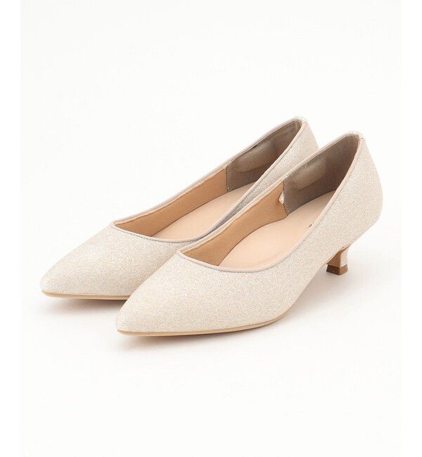 ANY SIS「【23.0cm~24.0cm】ラメローヒール パンプス」|パンプス|シャンパン