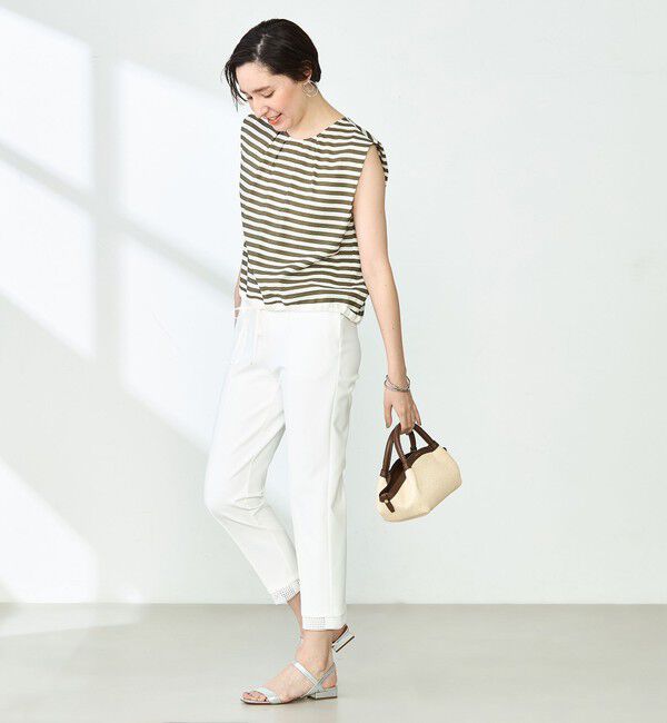 NOLLEY'S「《セットアップ対応》ドビーボーダータックブラウス」|シャツ・ブラウス|