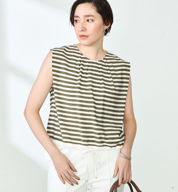 NOLLEY'S「《セットアップ対応》ドビーボーダータックブラウス」|シャツ・ブラウス|