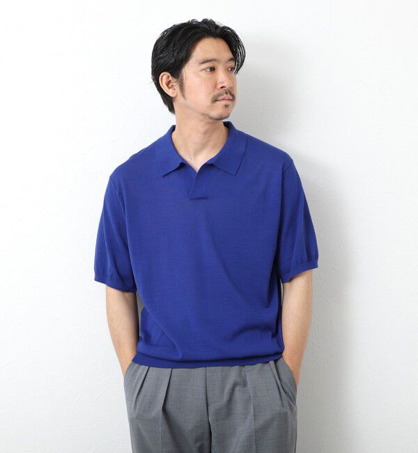 NOLLEY'S goodman「《PIMA COTTON》成型半袖 NSN スキッパーニットポロシャツ 25SS」|ポロシャツ|