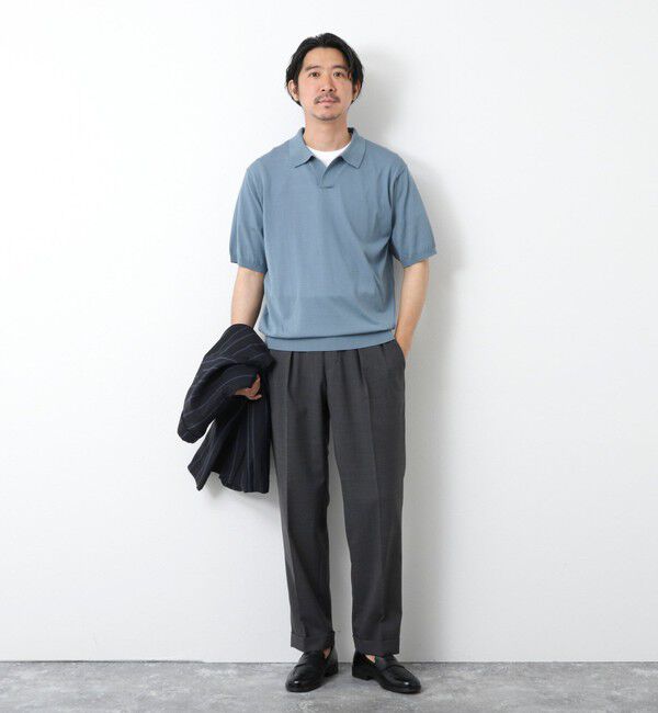 NOLLEY'S goodman「《PIMA COTTON》成型半袖 NSN スキッパーニットポロシャツ 25SS」|ポロシャツ|