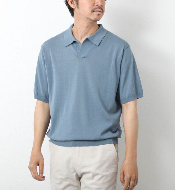 NOLLEY'S goodman「《PIMA COTTON》成型半袖 NSN スキッパーニットポロシャツ 25SS」|ポロシャツ|