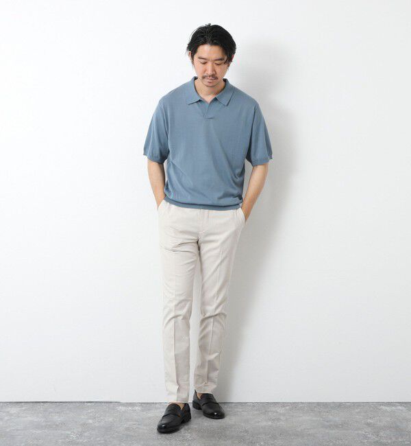 NOLLEY'S goodman「《PIMA COTTON》成型半袖 NSN スキッパーニットポロシャツ 25SS」|ポロシャツ|
