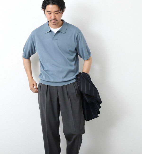 NOLLEY'S goodman「《PIMA COTTON》成型半袖 NSN スキッパーニットポロシャツ 25SS」|ポロシャツ|