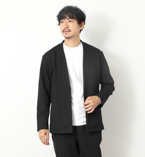 NOLLEY'S goodman「《ビジカジ/セットアップ対応》【尾州】先染めウォッシャブルノーカラーカーディガンジャケット 25AW」|ノーカラージャケット|